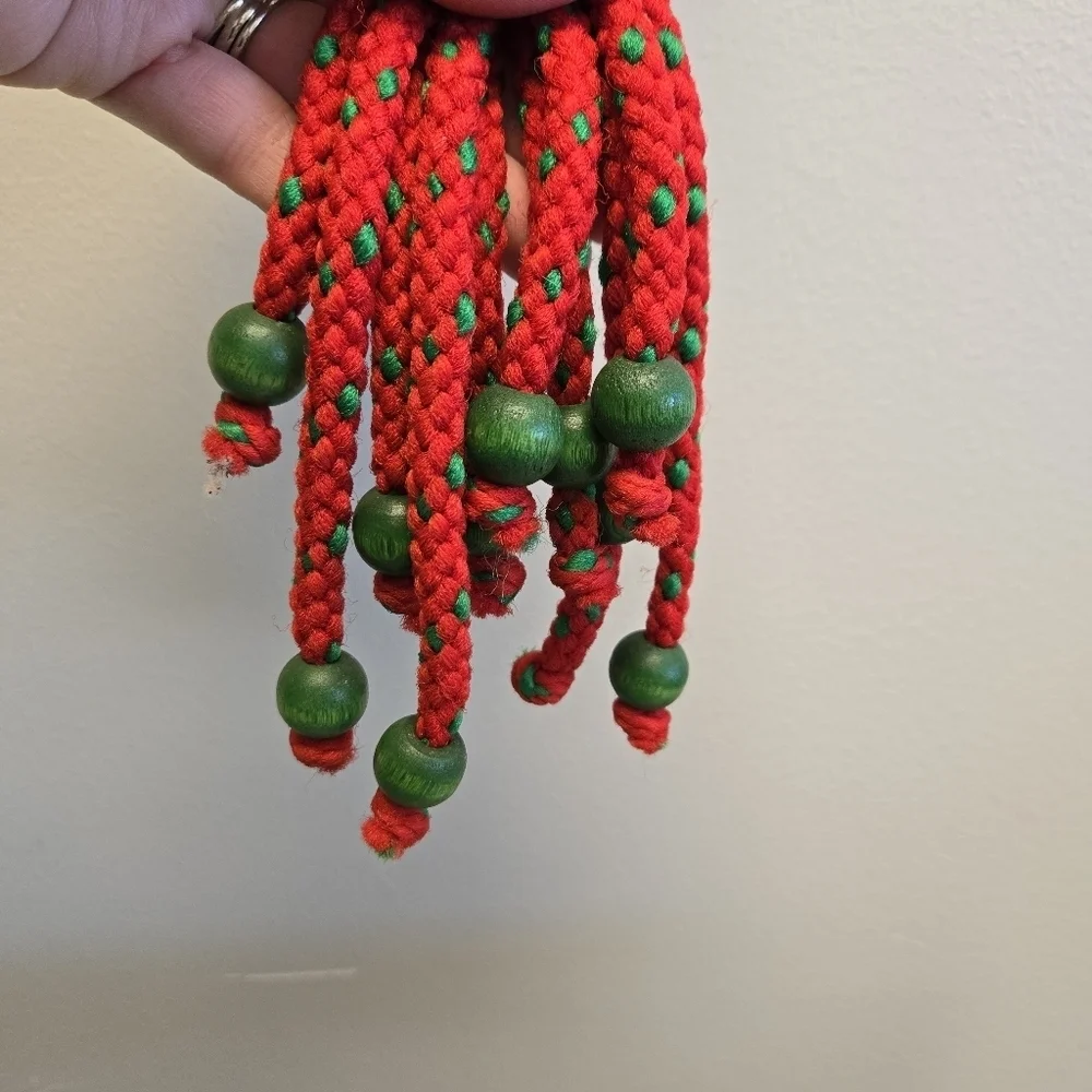 Noel Christmas Macrame with Toy Letter Blocks Vintage Decor